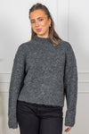 Paulina Fluffy Knit Blouse Antracit