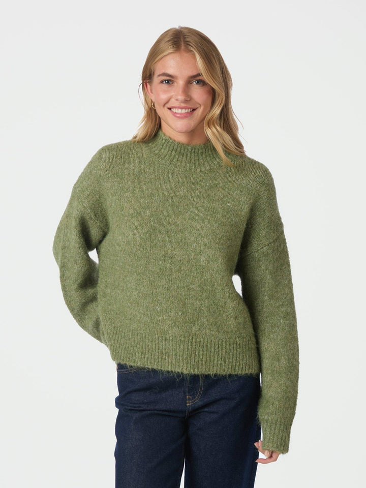 Paulina Fluffy Knit Blouse Dusty Green | Genser | Smuk
