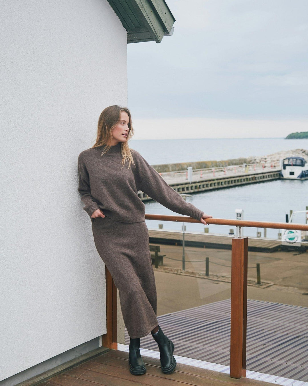 Paulina Knit Blouse Brown Melange | Genser | Smuk - Dameklær på nett