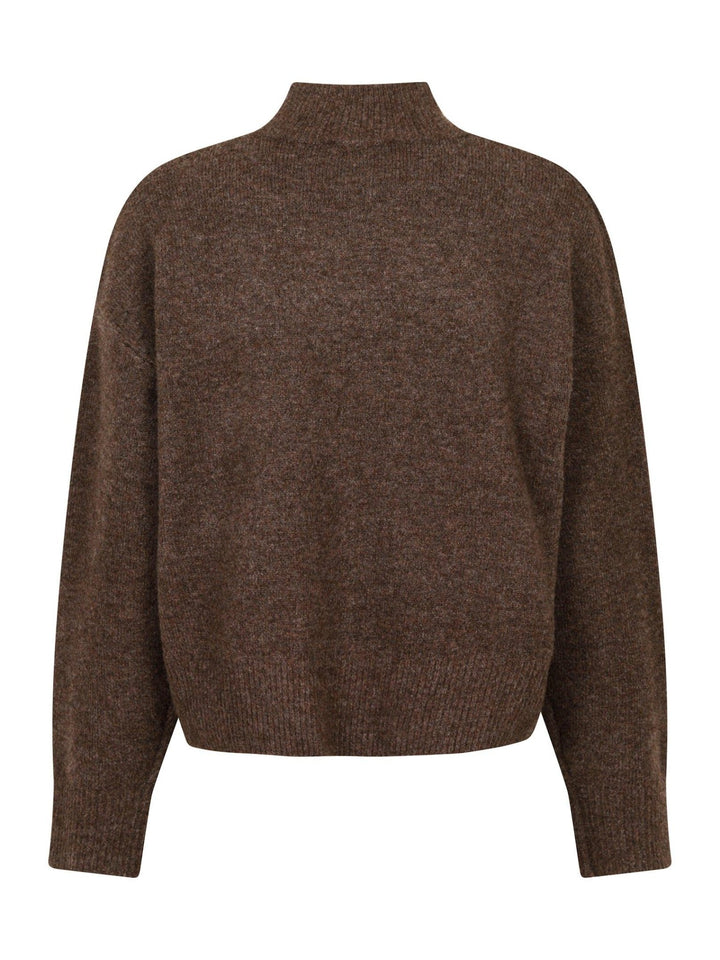 Paulina Knit Blouse Brown Melange | Genser | Smuk - Dameklær på nett
