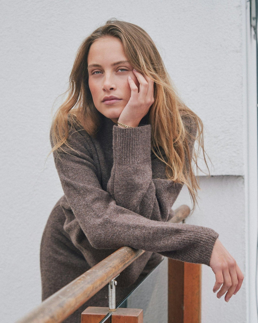 Paulina Knit Blouse Brown Melange | Genser | Smuk - Dameklær på nett