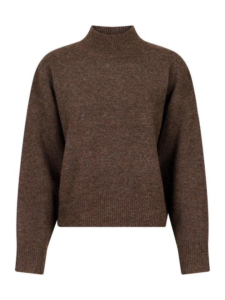 Paulina Knit Blouse Brown Melange | Genser | Smuk - Dameklær på nett
