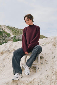 Paulina Knit Blouse Wine