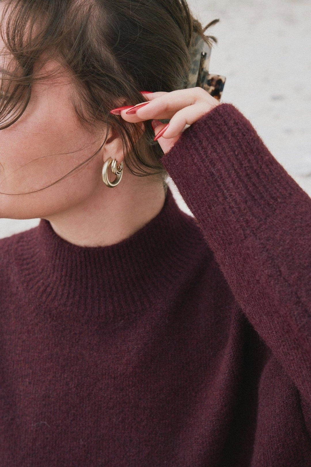 Paulina Knit Blouse Wine | Genser | Smuk - Dameklær på nett
