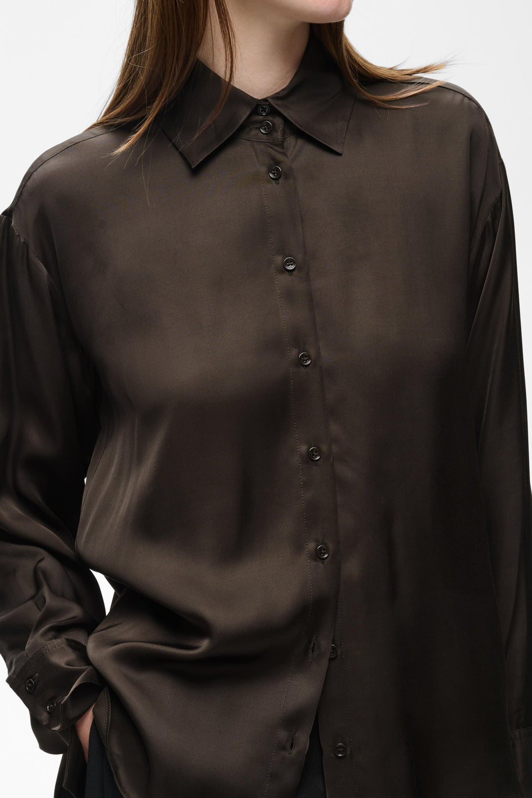 Paulineiw Shirt Chocolate Brown | Skjorter og bluser | Smuk