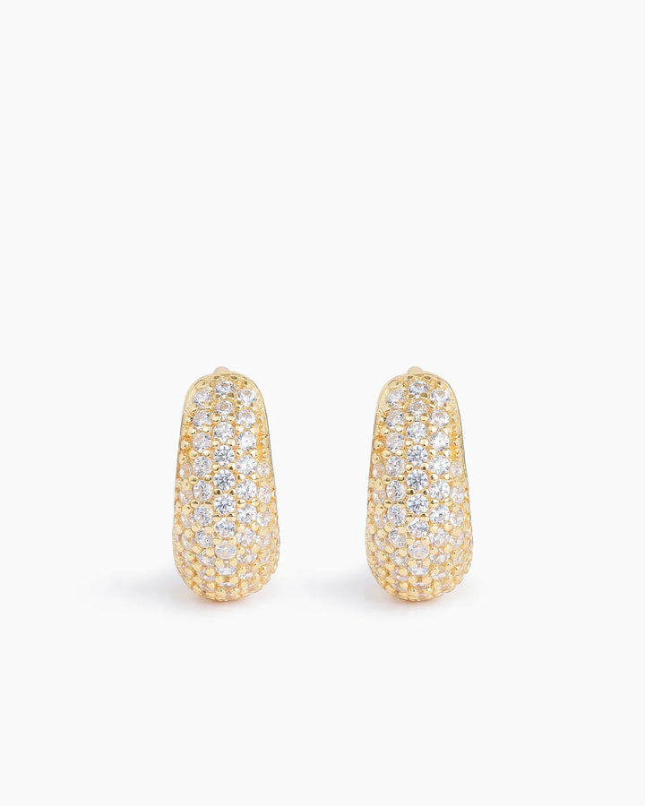 Pave Dome Huggies Gold | Accessories | Smuk