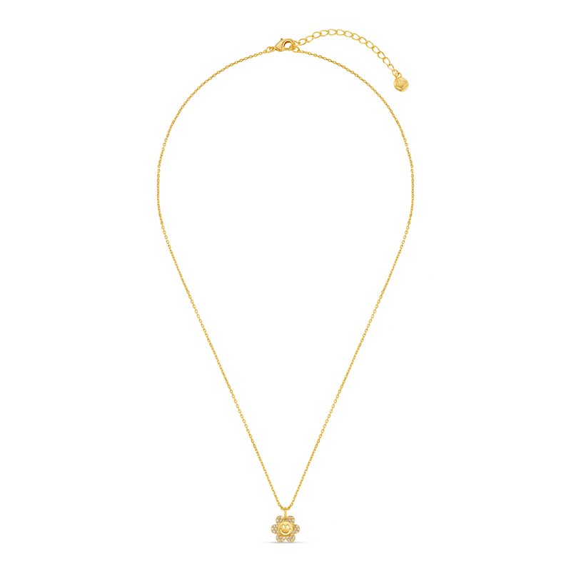 Pave Flower Power Charm Necklace Pale Gold | Accessories | Smuk