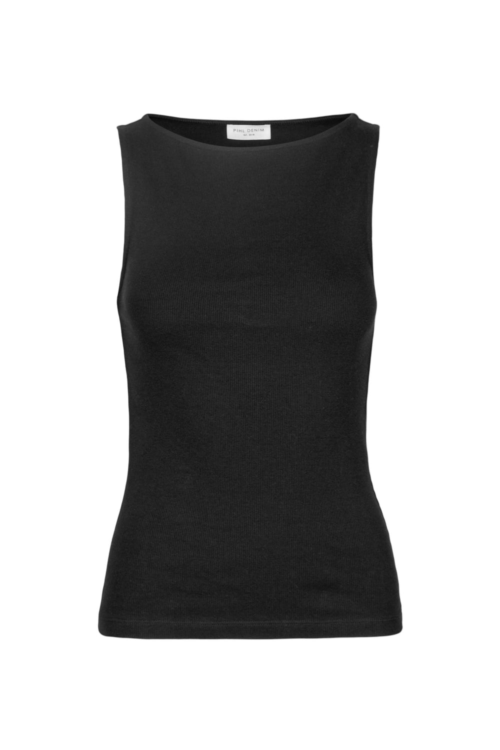 Peggy Rib Boatneck Top Black | Topper | Smuk