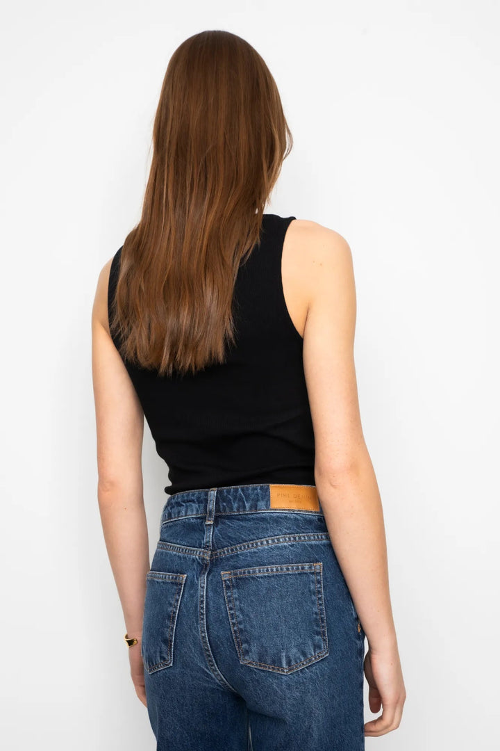 Peggy Rib Boatneck Top Black | Topper | Smuk