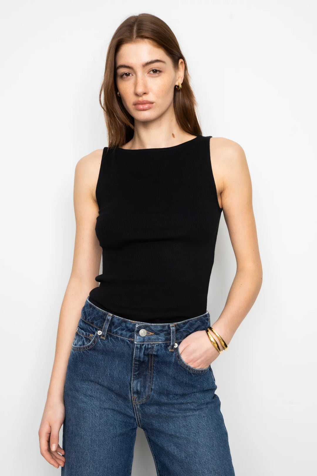 Peggy Rib Boatneck Top Black | Topper | Smuk