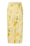 Pella Hw Midi Skirt Pale Banana Lemon Print