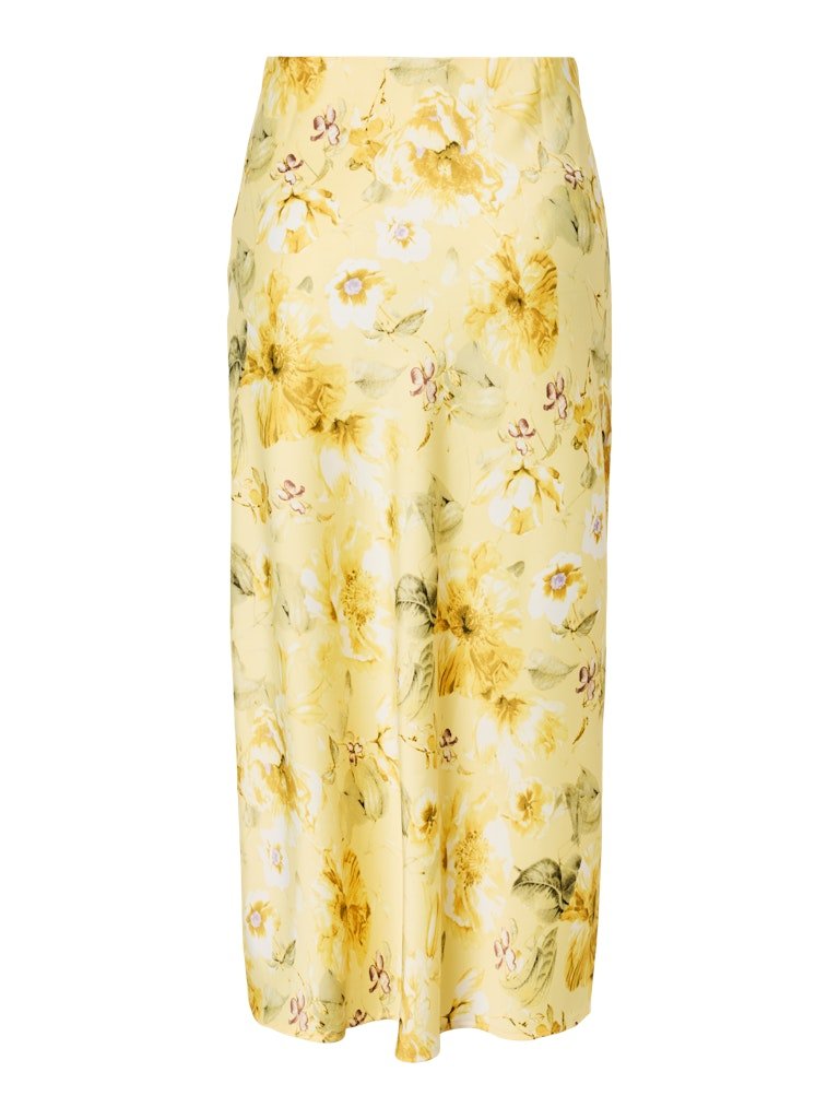 Pella Hw Midi Skirt Pale Banana Lemon Print | Skjørt | Smuk