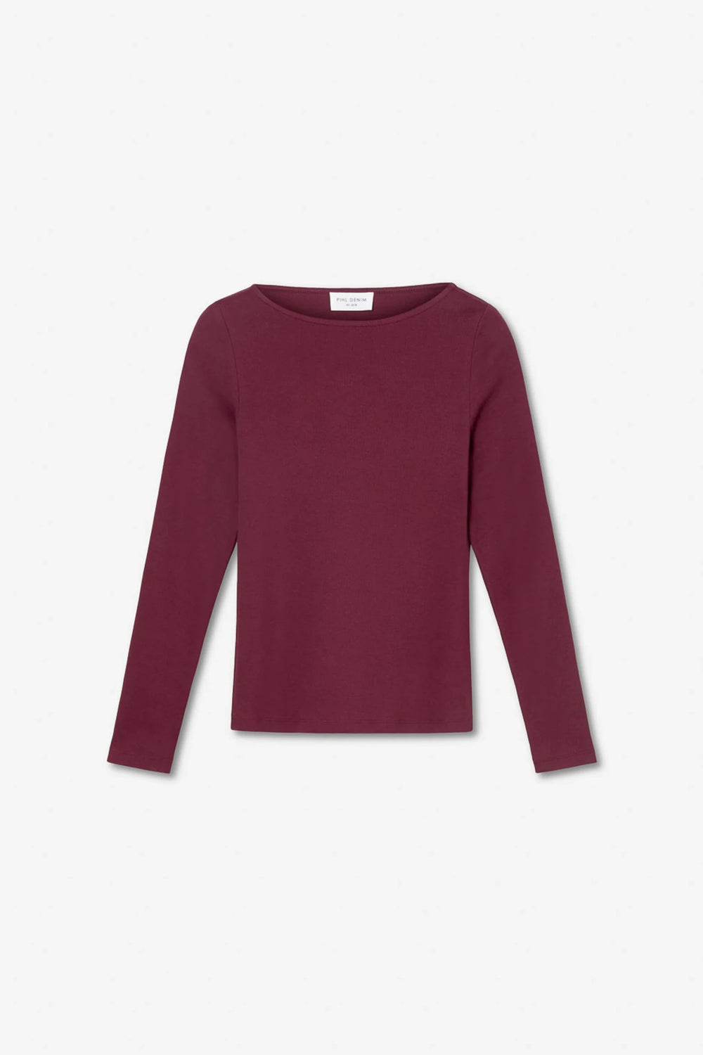 Petronella Rib Boatneck Deep Plum | Topper | Smuk