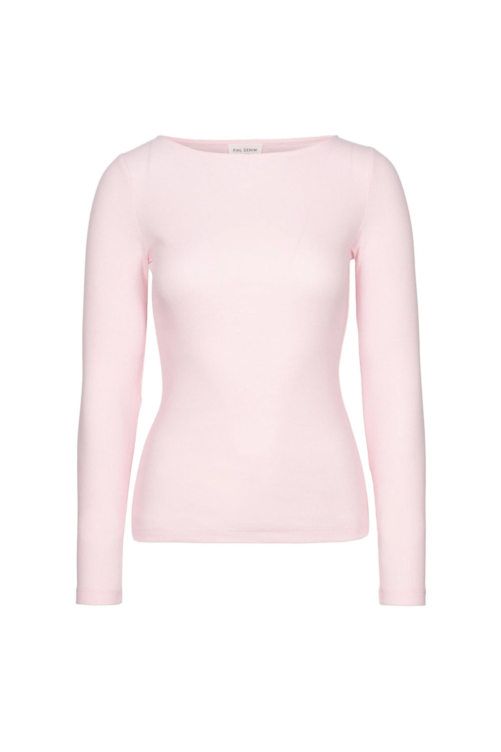Petronella Rib Boatneck Light Pink | Topper | Smuk