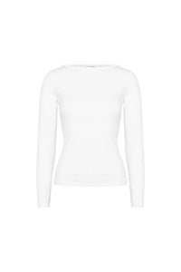 Petronella Rib Boatneck Off-White
