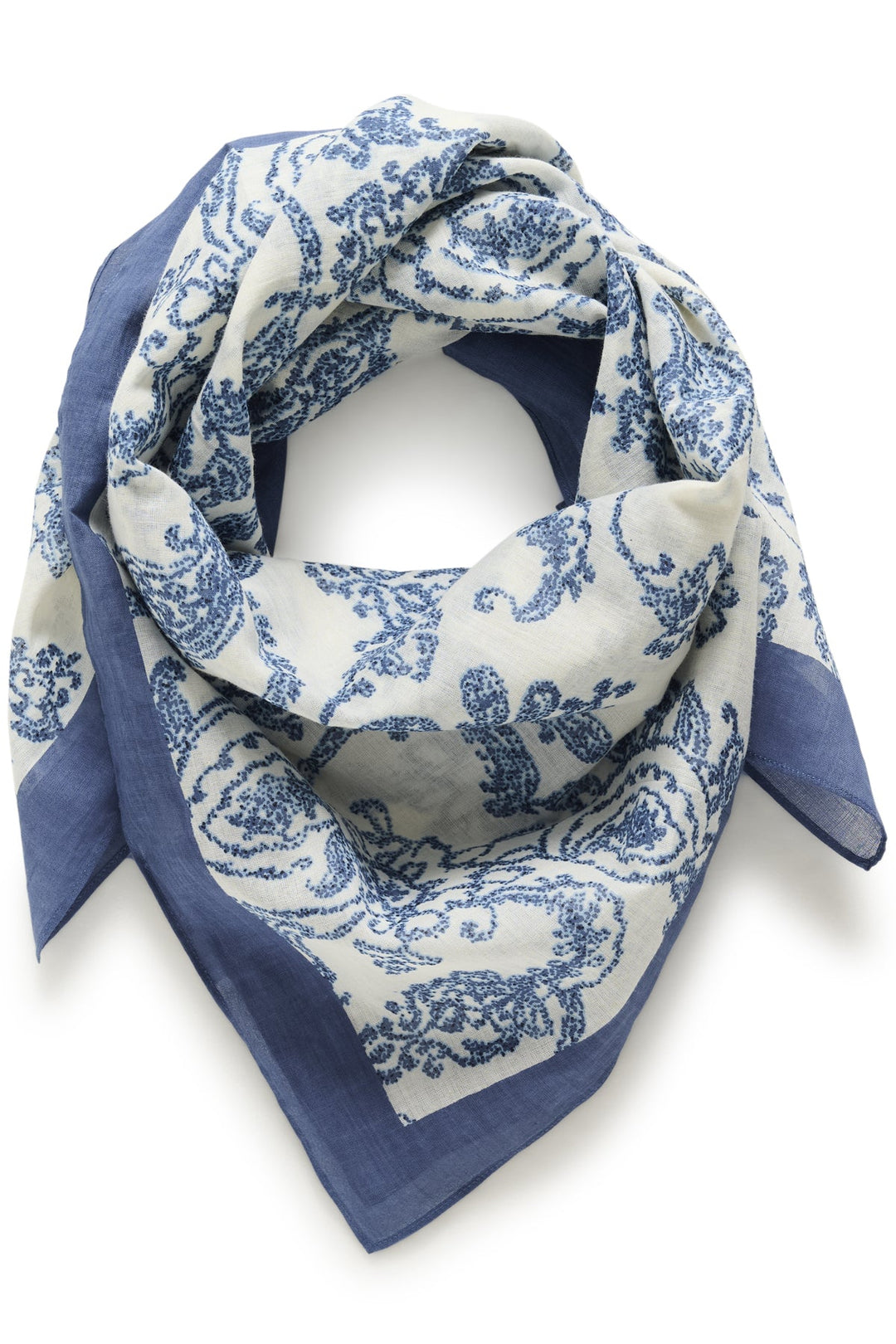 Phi Scarf Blue Dot Paisley Print | Accessories | Smuk