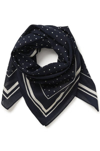 Phi Scarf Dark Navy Dot Print
