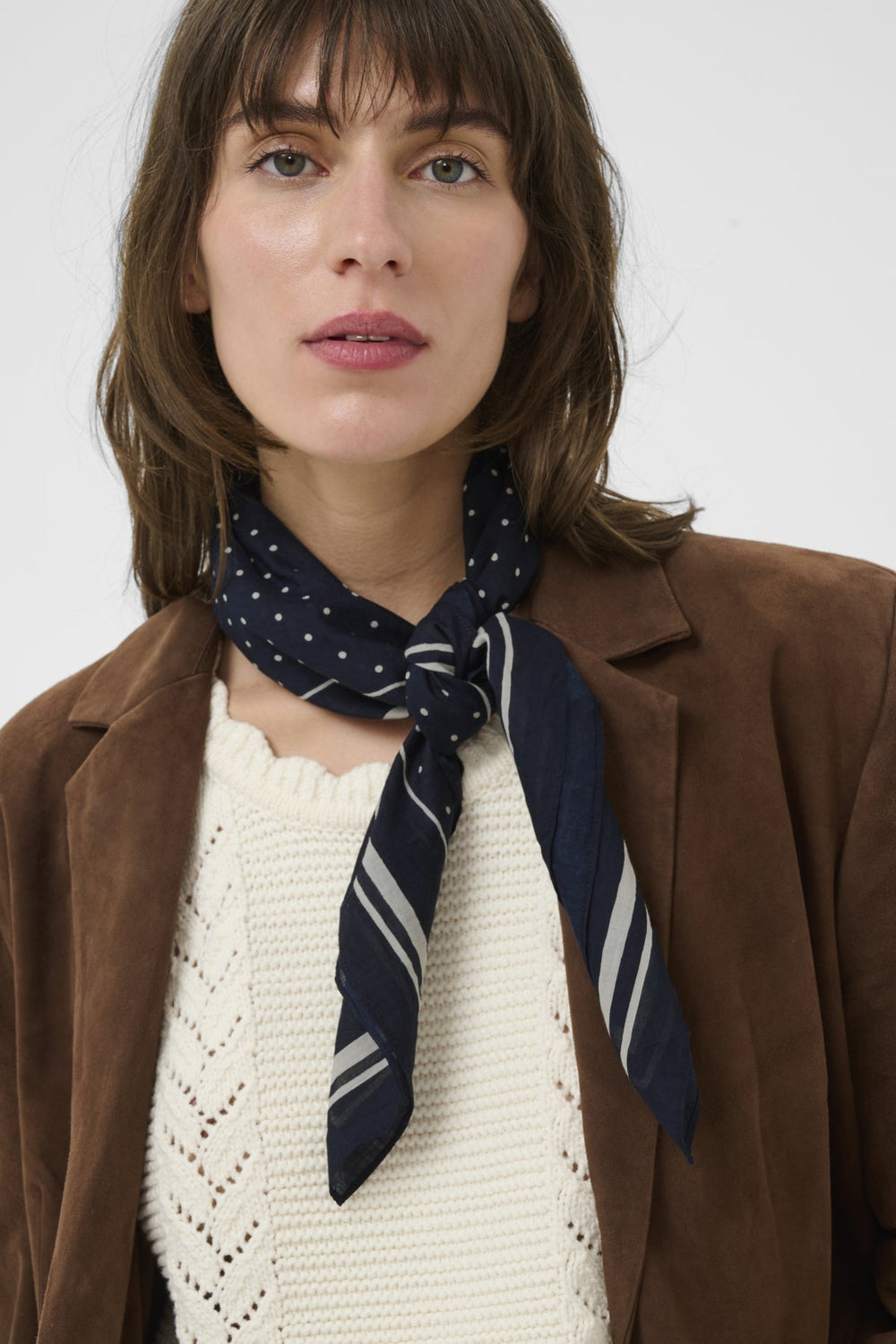 Phi Scarf Dark Navy Dot Print | Accessories | Smuk