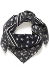 Phi Scarf Dark Navy Fragile Print