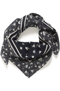 Phi Scarf Dark Navy Fragile Print