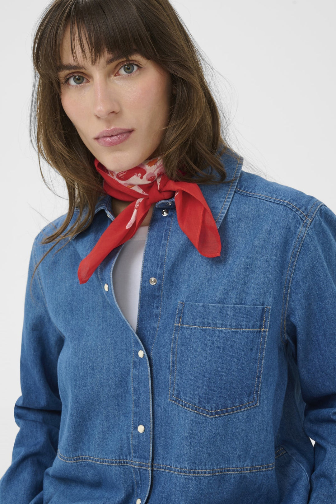 Phi Scarf Poppy Red Bird Print | Accessories | Smuk