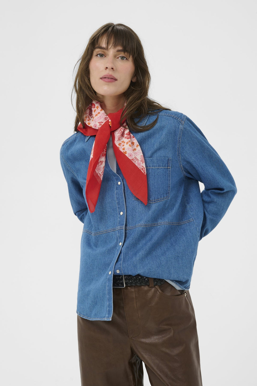 Phi Scarf Poppy Red Bird Print | Accessories | Smuk