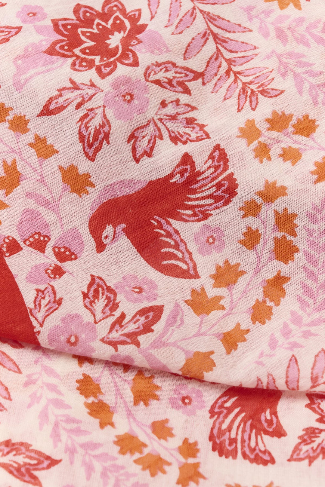 Phi Scarf Poppy Red Bird Print | Accessories | Smuk