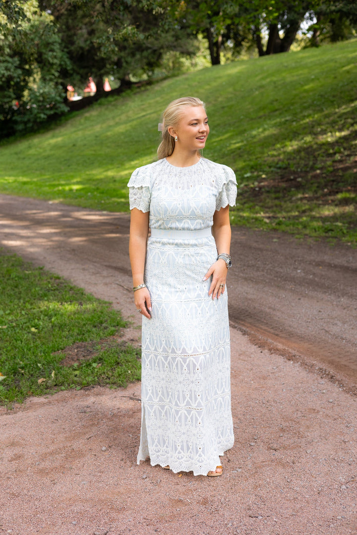 Philine Maxi Dress Blue Embroidery | Kjoler | Smuk - Dameklær på nett