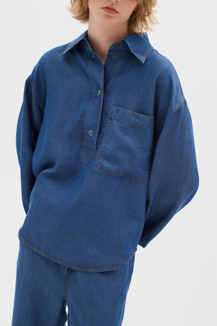 Philipaiw Shirt Medium Blue | Skjorter og bluser | Smuk - Dameklær på nett
