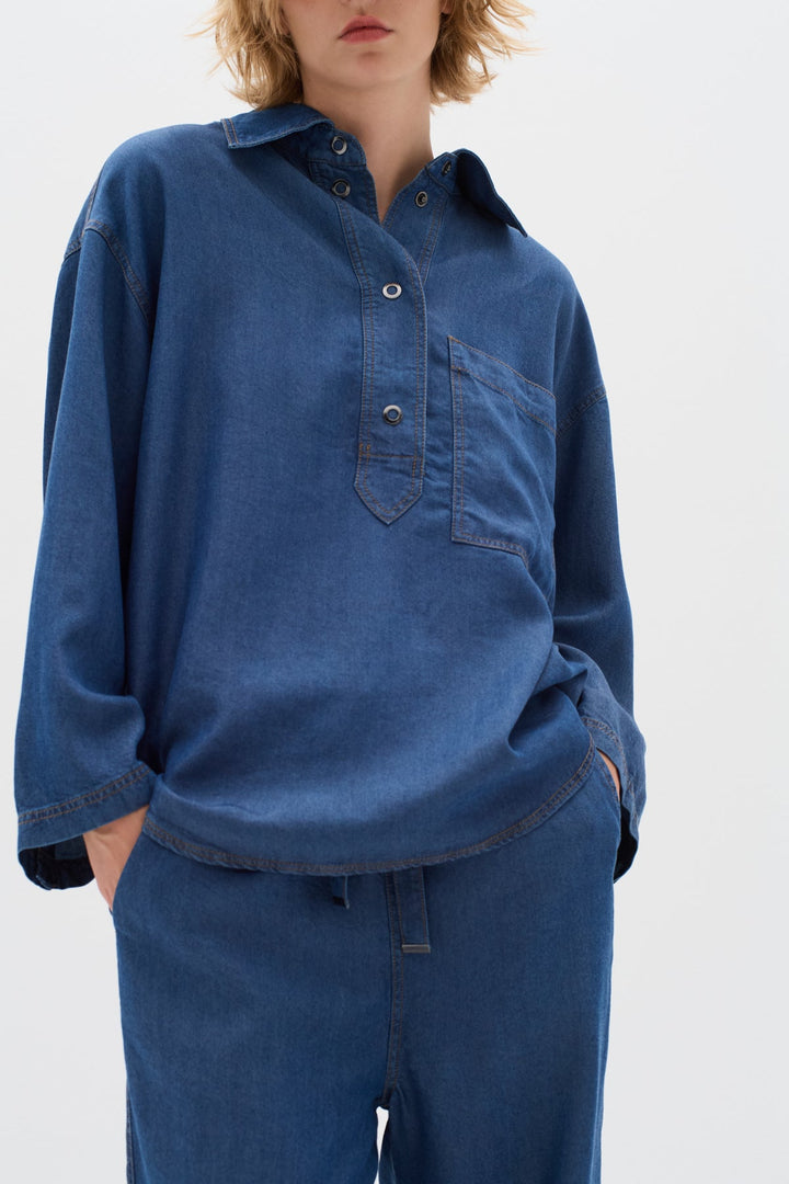 Philipaiw Shirt Medium Blue | Skjorter og bluser | Smuk - Dameklær på nett