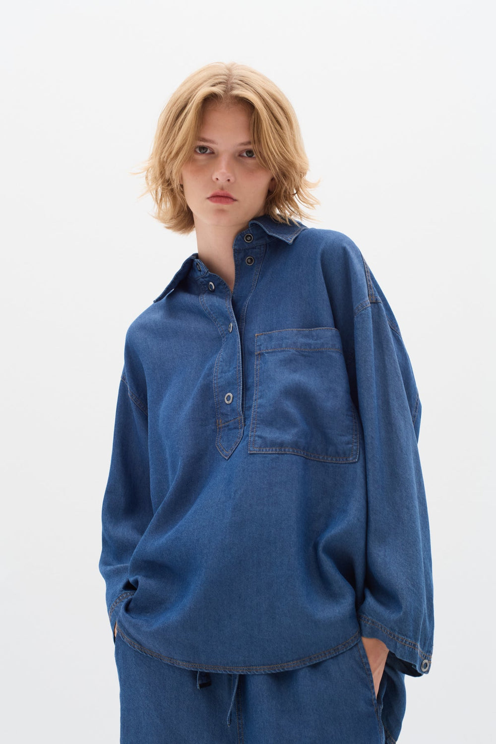 Philipaiw Shirt Medium Blue | Skjorter og bluser | Smuk - Dameklær på nett