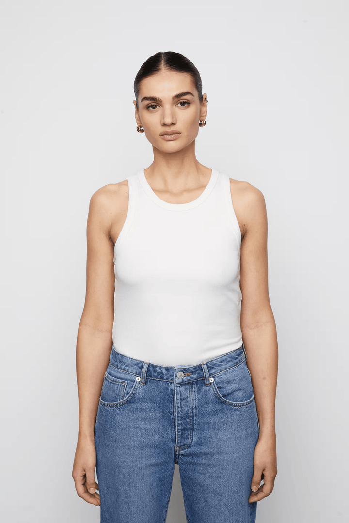 Pia Rib Singlet Ecru | Topper | Smuk - Dameklær på nett