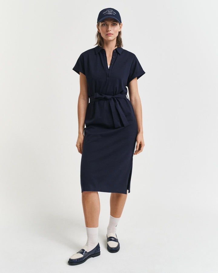 Piqué Polo Dress Evening Blue | Kjoler | Smuk - Dameklær på nett