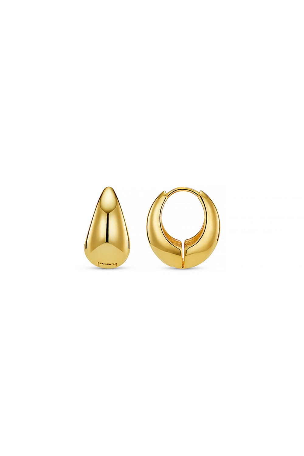 Polished Domed Taper Hoop Pale Gold | Accessories | Smuk - Dameklær på nett