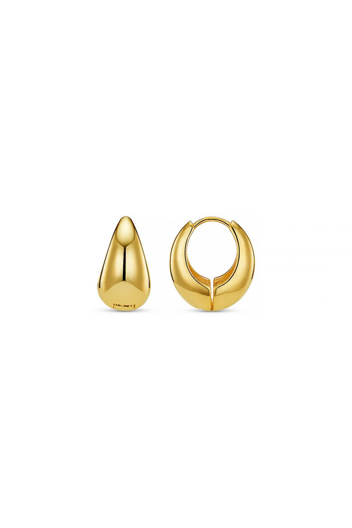 Polished Domed Taper Hoop Pale Gold | Accessories | Smuk - Dameklær på nett