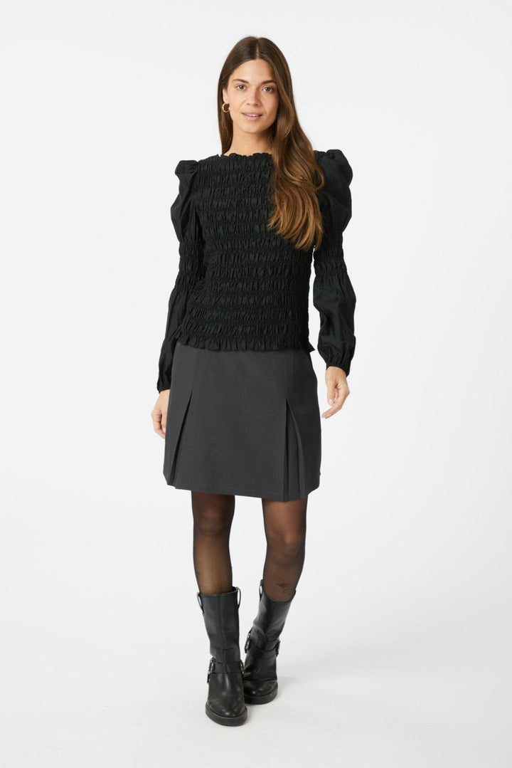 Polka Smock Shirt Black | Skjorter og bluser | Smuk - Dameklær på nett