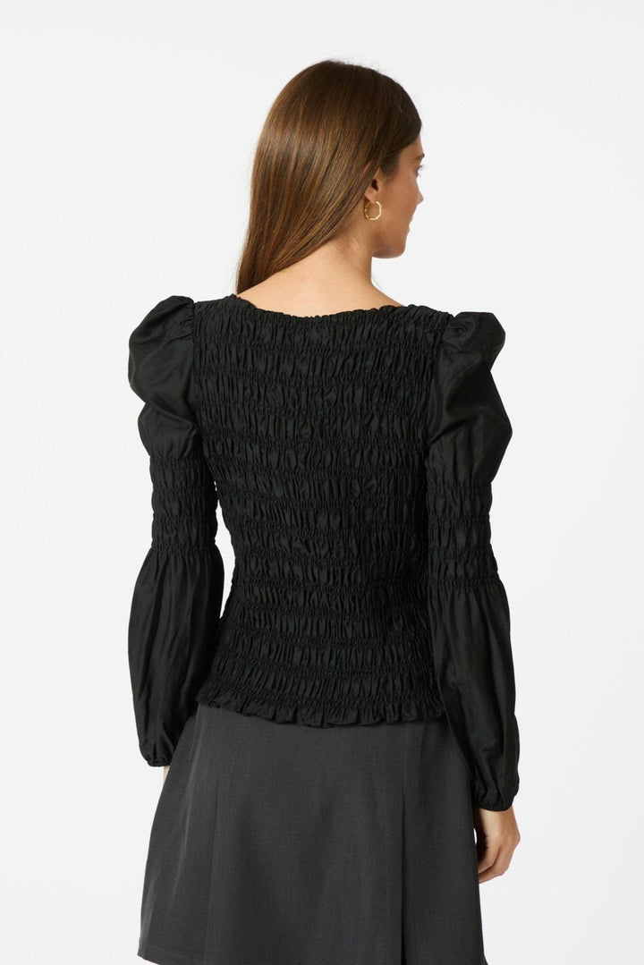 Polka Smock Shirt Black | Skjorter og bluser | Smuk - Dameklær på nett