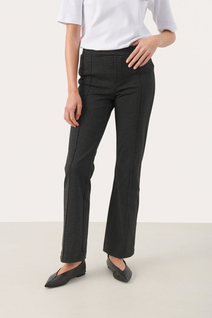 Pontaspw Pants Dark Grey Check | Bukser | Smuk - Dameklær på nett