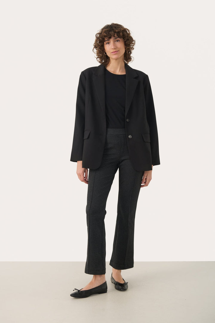 Pontaspw Pants Dark Grey Check | Bukser | Smuk - Dameklær på nett