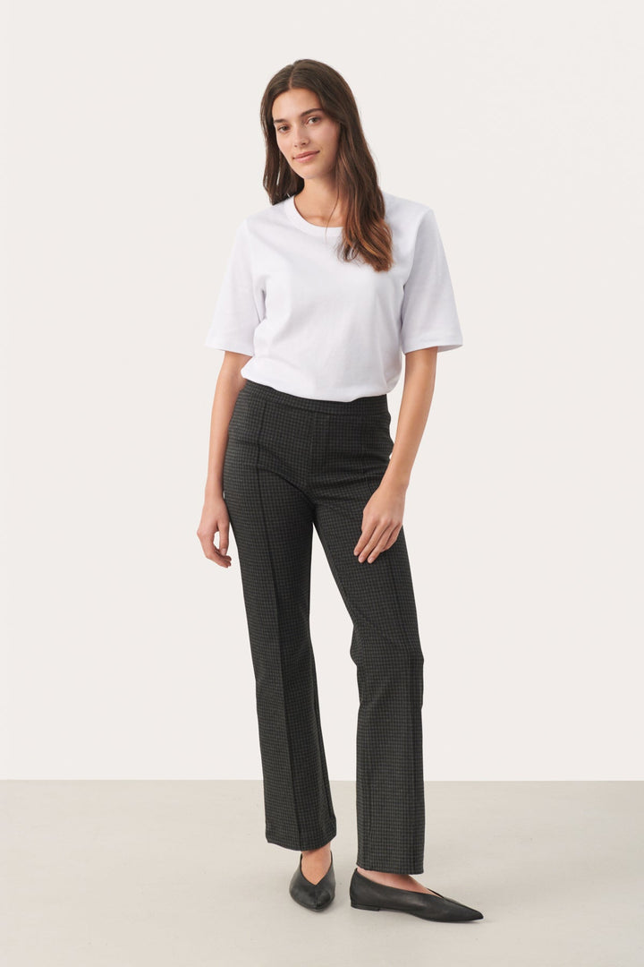 Pontaspw Pants Dark Grey Check | Bukser | Smuk - Dameklær på nett
