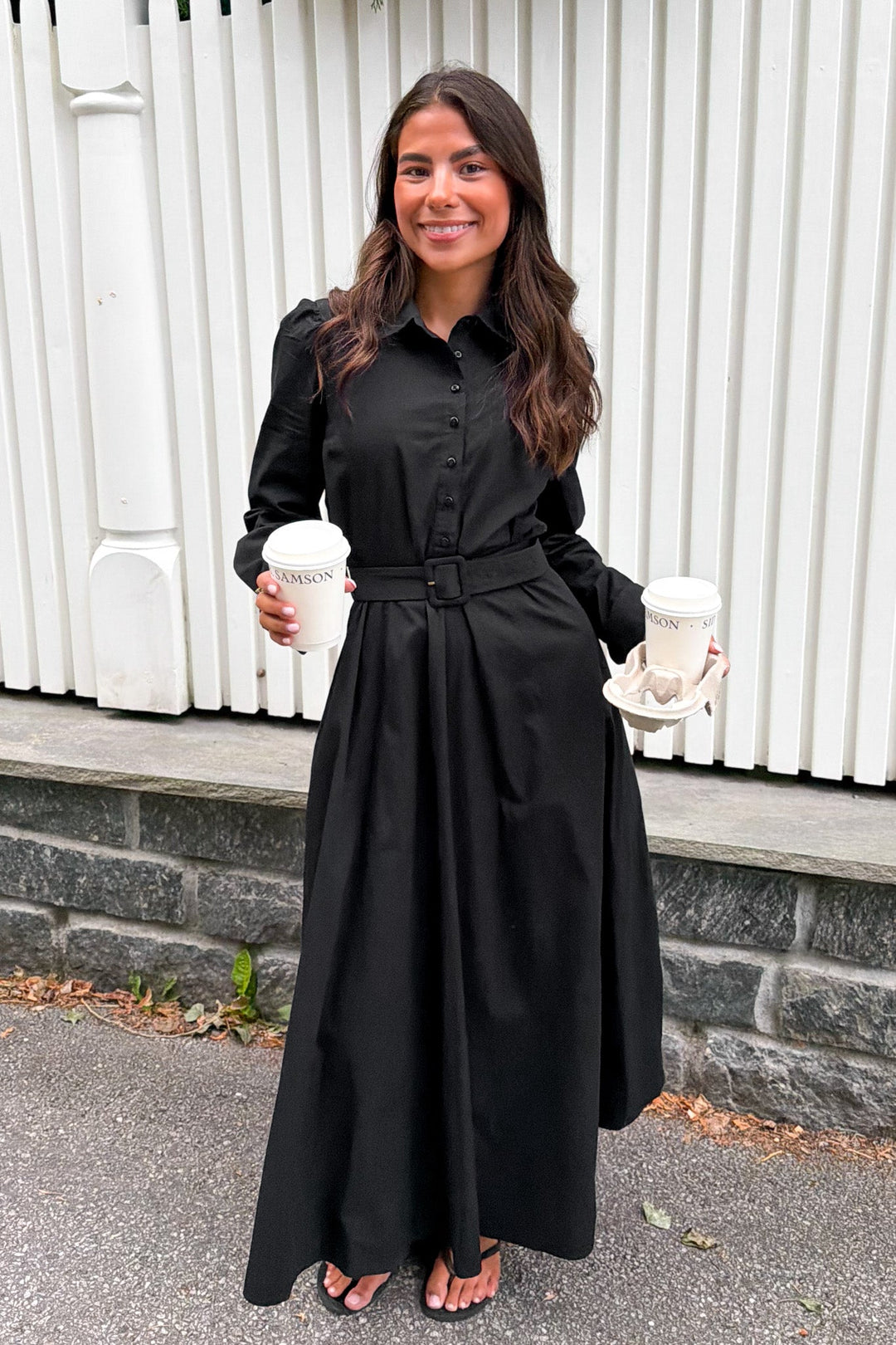 Poplin Midi Dress Black | Kjoler | Smuk