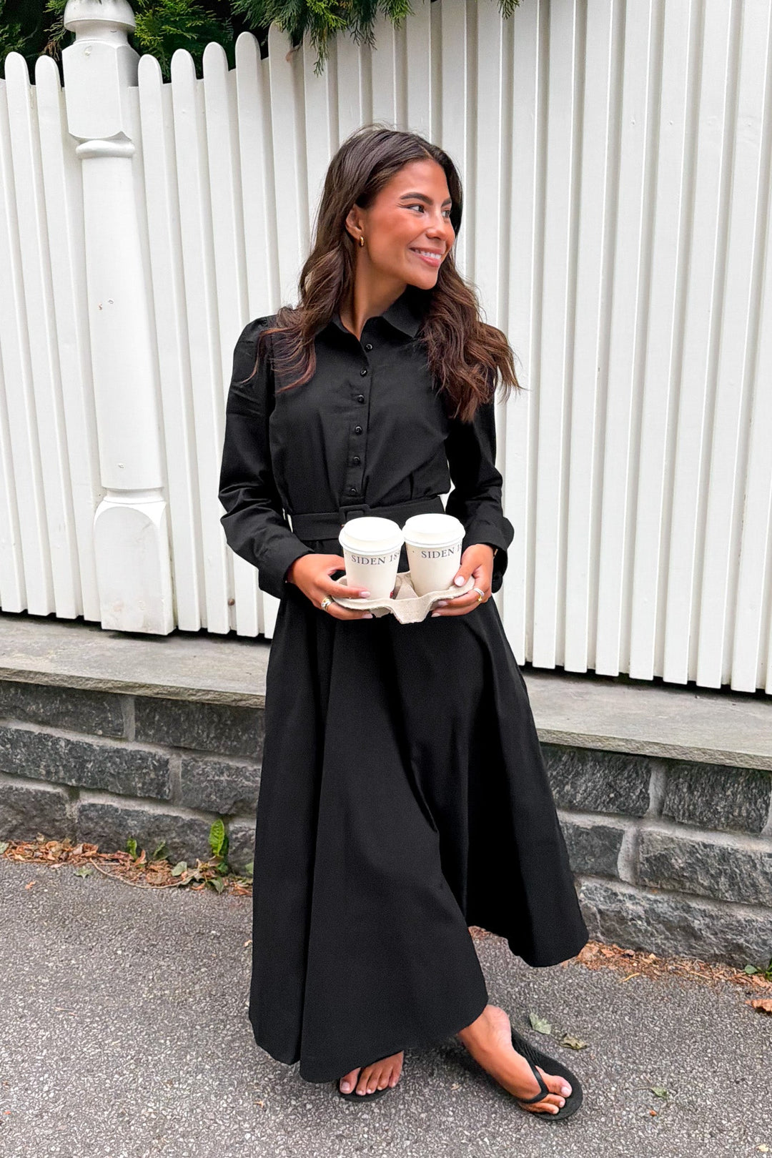 Poplin Midi Dress Black | Kjoler | Smuk