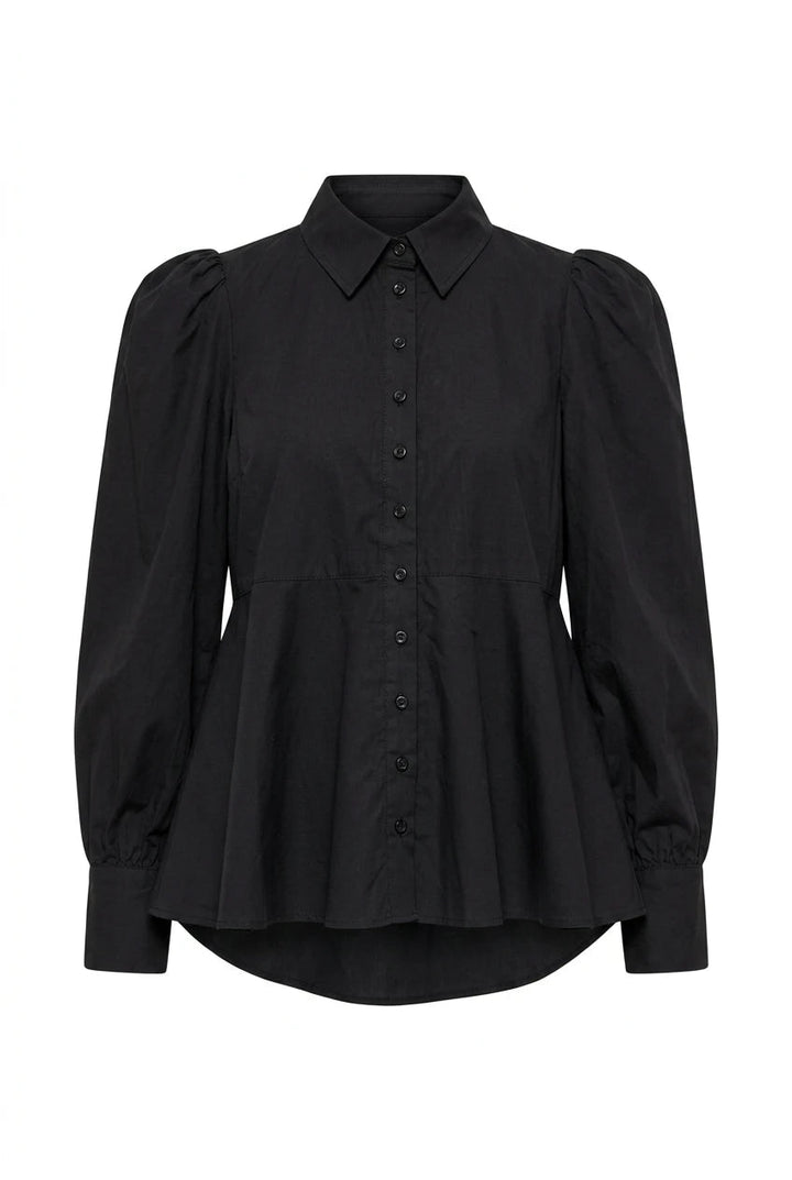 Poplin Peplum Blouse Black | Skjorter og bluser | Smuk