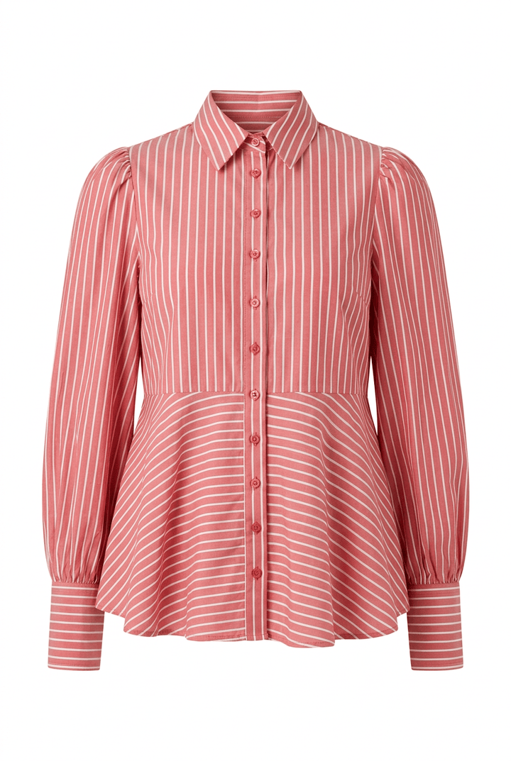 Poplin Peplum Blouse White Stripes | Skjorter og bluser | Smuk