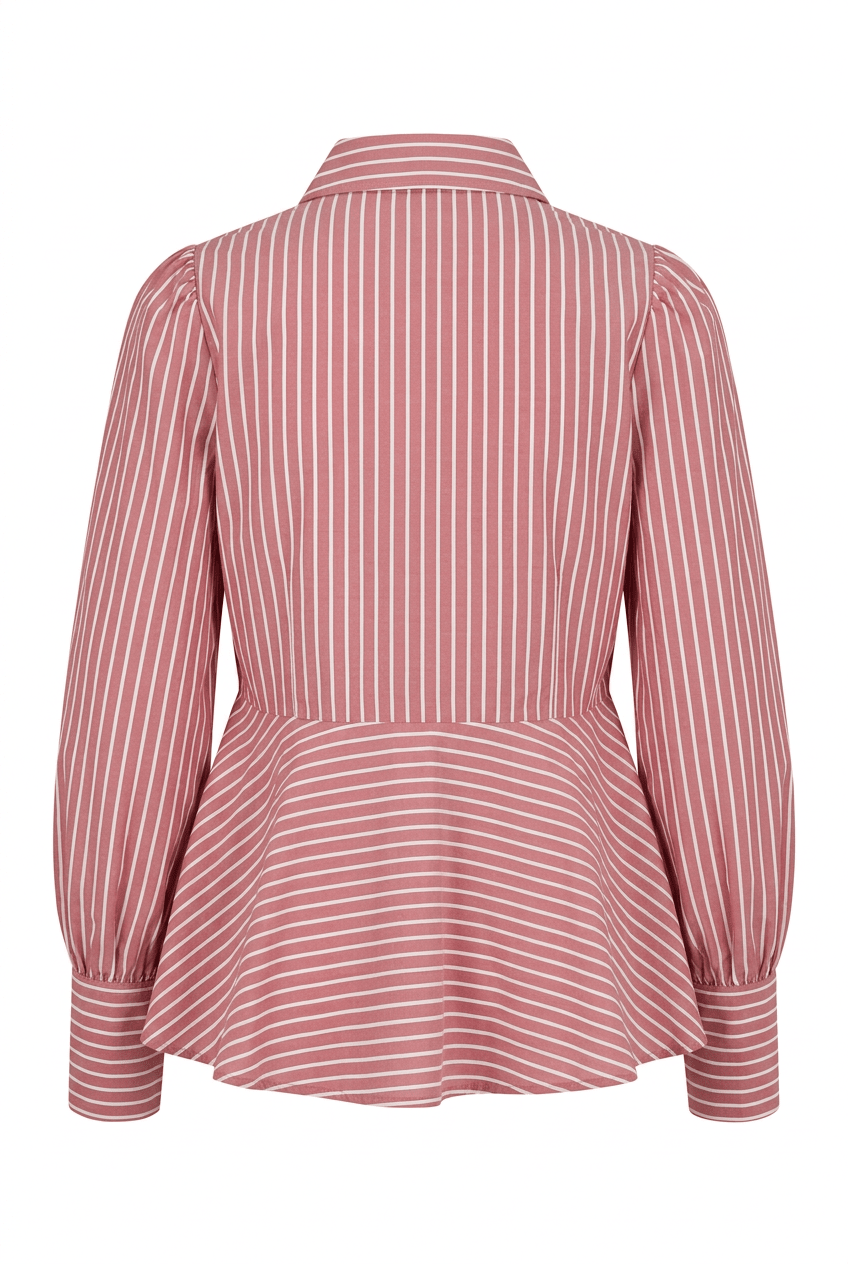Poplin Peplum Blouse White Stripes | Skjorter og bluser | Smuk