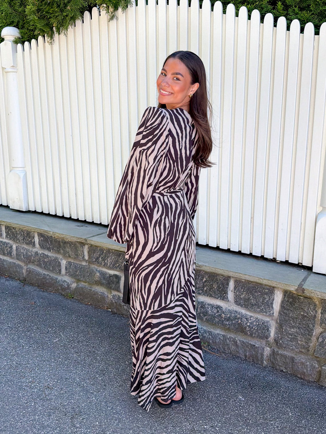 Portofino Maxi Dress Brown Zebra | Kjoler | Smuk