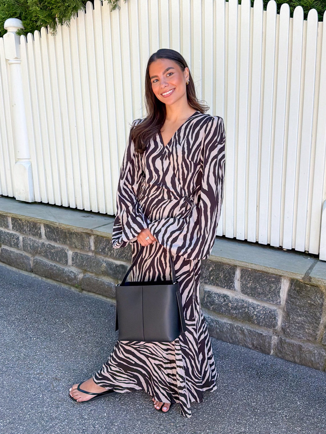 Portofino Maxi Dress Brown Zebra | Kjoler | Smuk
