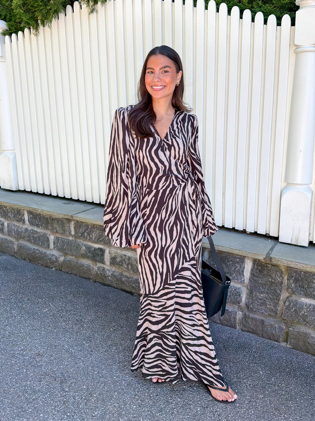 Portofino Maxi Dress Brown Zebra | Kjoler | Smuk