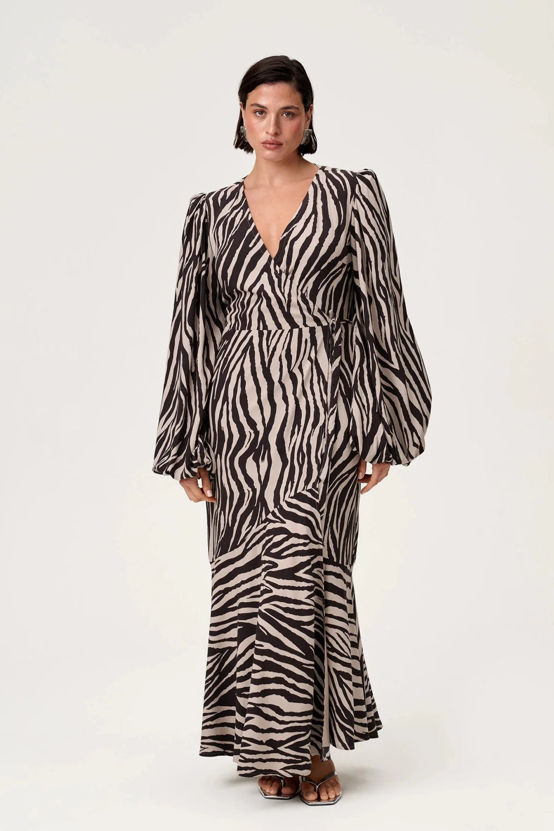 Portofino Maxi Dress Brown Zebra | Kjoler | Smuk