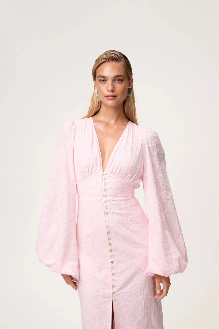 Positano Dress Pink Embroidery | Kjoler | Smuk